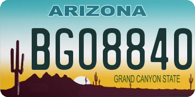 AZ license plate BGO8840
