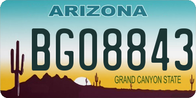 AZ license plate BGO8843