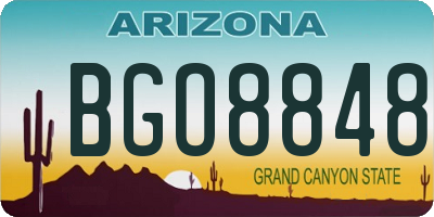 AZ license plate BGO8848