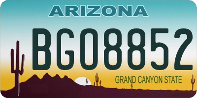 AZ license plate BGO8852