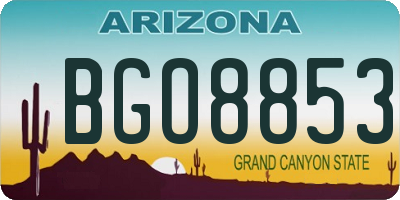 AZ license plate BGO8853