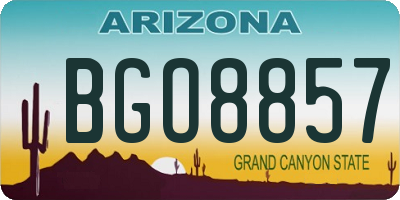 AZ license plate BGO8857