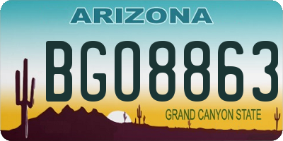 AZ license plate BGO8863