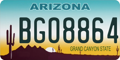 AZ license plate BGO8864