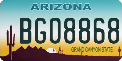 AZ license plate BGO8868
