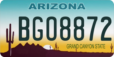 AZ license plate BGO8872