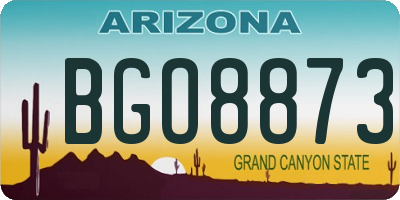 AZ license plate BGO8873