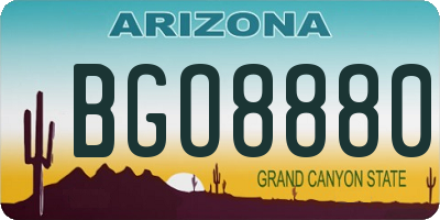 AZ license plate BGO8880