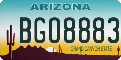 AZ license plate BGO8883