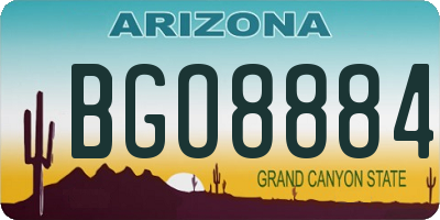 AZ license plate BGO8884