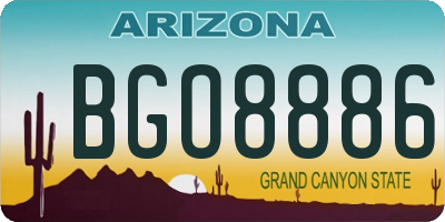 AZ license plate BGO8886