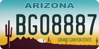 AZ license plate BGO8887