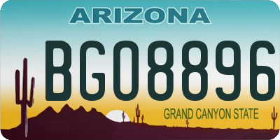 AZ license plate BGO8896