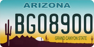 AZ license plate BGO8900