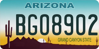 AZ license plate BGO8902