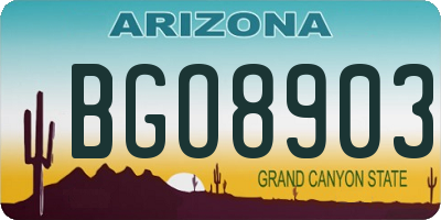 AZ license plate BGO8903