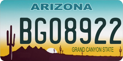 AZ license plate BGO8922