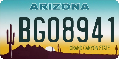 AZ license plate BGO8941