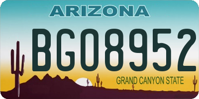 AZ license plate BGO8952