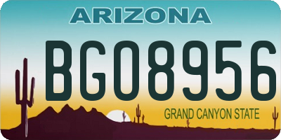 AZ license plate BGO8956