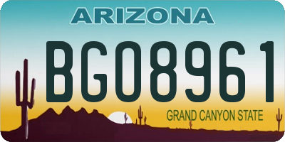 AZ license plate BGO8961