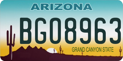 AZ license plate BGO8963