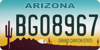 AZ license plate BGO8967