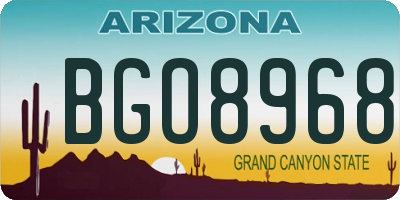 AZ license plate BGO8968