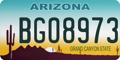 AZ license plate BGO8973