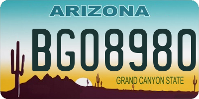 AZ license plate BGO8980