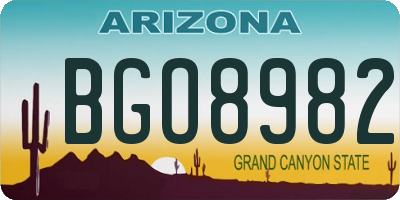 AZ license plate BGO8982