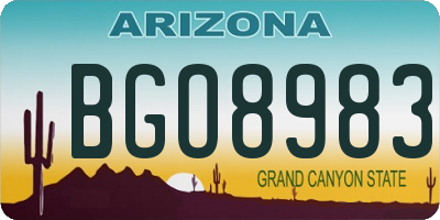 AZ license plate BGO8983