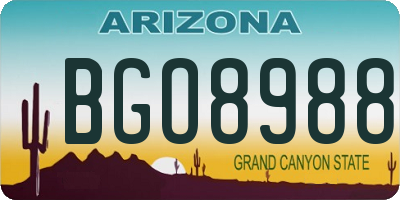 AZ license plate BGO8988
