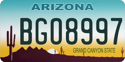 AZ license plate BGO8997