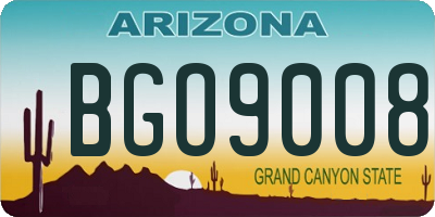 AZ license plate BGO9008