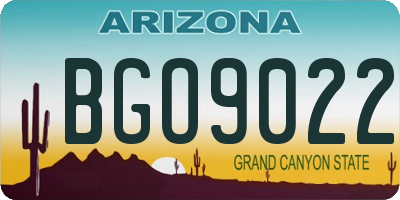AZ license plate BGO9022