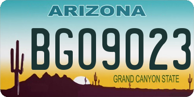 AZ license plate BGO9023