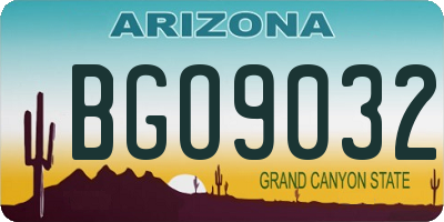 AZ license plate BGO9032
