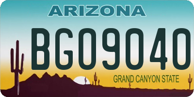 AZ license plate BGO9040