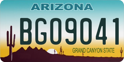 AZ license plate BGO9041