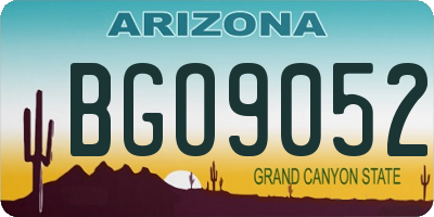 AZ license plate BGO9052