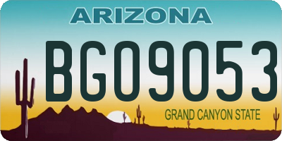 AZ license plate BGO9053
