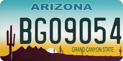 AZ license plate BGO9054