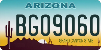 AZ license plate BGO9060