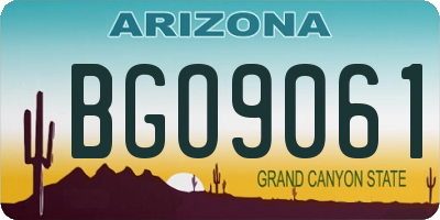 AZ license plate BGO9061