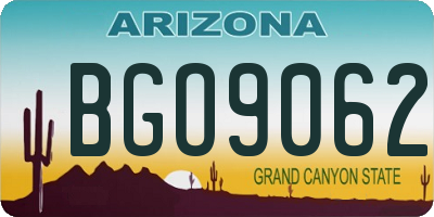 AZ license plate BGO9062
