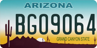 AZ license plate BGO9064