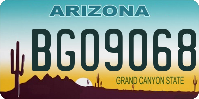 AZ license plate BGO9068