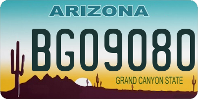 AZ license plate BGO9080