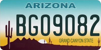 AZ license plate BGO9082